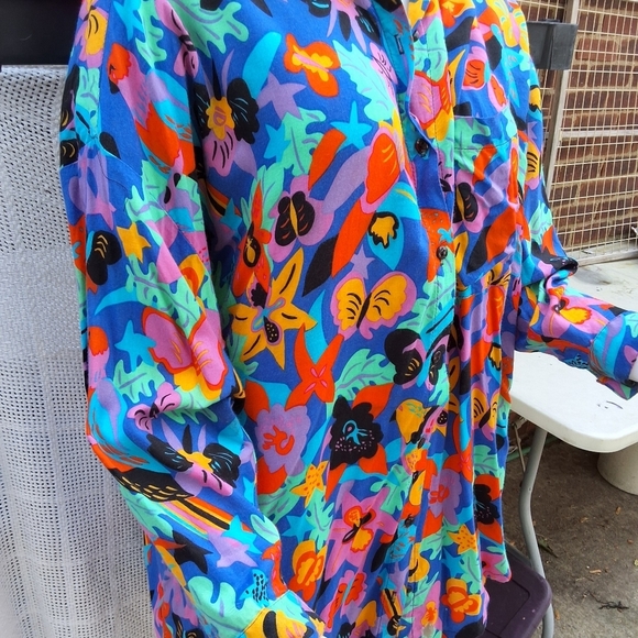 Vintage Rare Art to Wear by Ken Done Abstract button down OSFM - Picture 3 of 11
